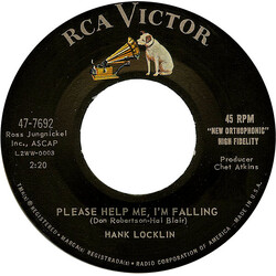 Hank Locklin Please Help Me, I'm Falling USED VINYL 7INCH SINGLE 45 RPM