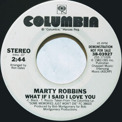 Marty Robbins What If I Said I Love You USED VINYL 7INCH 45 RPM SINGLE PROMO