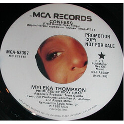 Myleka Thompson Confess USED VINYL 7INCH SINGLE PROMO
