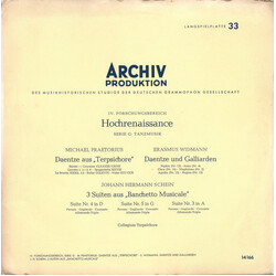 Michael Praetorius / Erasmus Widmann / Johann Hermann Schein / Collegium Terpsichore Daentze Aus "Terpsichore" ‧ Daentze Und Galliarden ‧ 3 Suiten Aus