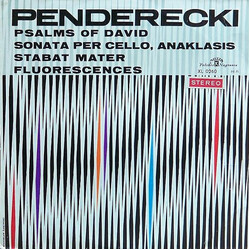 Krzysztof Penderecki Psalms Of David / Sonata Per Cello / Anaklasis / Stabat Mater / Fluorescences Vinyl LP USED
