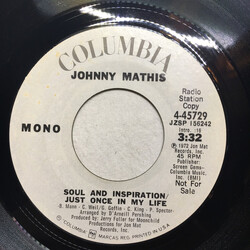 Johnny Mathis Soul And Inspiration / Just Once In My Life USED VINYL 7INCH 45 RPM SINGLE PROMO STYRENE STEREO MONO