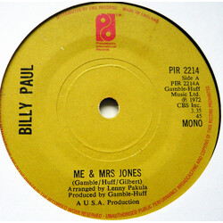 Billy Paul Me And Mrs Jones USED VINYL 7INCH 45 RPM SINGLE REISSUE STEREO MONO