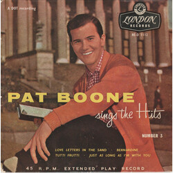 Pat Boone Sings The Hits Number 3 USED VINYL 7INCH EP 45 RPM