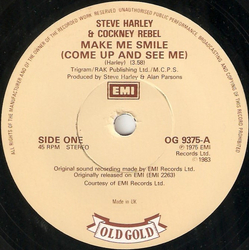 Steve Harley & Cockney Rebel Make Me Smile (Come Up And See Me) / Judy Teen Vinyl 7" USED