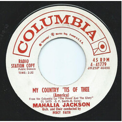 Mahalia Jackson My Country Tis Of Thee - America USED VINYL 7INCH 45 RPM SINGLE PROMO