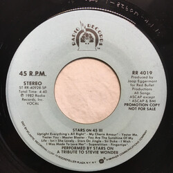 Stars On 45 Stars On 45 III (A Tribute To Stevie Wonder) USED VINYL 7INCH 45 RPM SINGLE PROMO