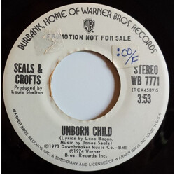 Seals & Crofts Unborn Child USED VINYL 7INCH 45 RPM SINGLE PROMO STEREO MONO