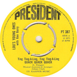 Lou's Young Ones / Ken Barry / Lou Preager's New Group Ting Ting-A-Ling, Ting Ting-A-Ling Quack Quack Quack USED VINYL 7INCH 45 RPM SINGLE