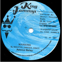 Admiral Bailey Warning USED VINYL 7INCH 45 RPM