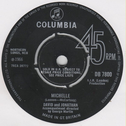 David & Jonathan Michelle Vinyl 7" USED