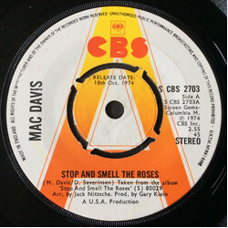Mac Davis Stop And Smell The Roses / Poor Boy Boogie USED VINYL 7INCH 45 RPM PROMO