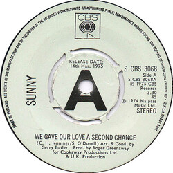 Sunny Leslie We Gave Our Love A Second Chance USED VINYL 7INCH 45 RPM PROMO STEREO