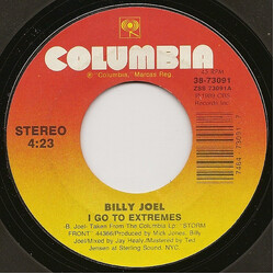 Billy Joel I Go To Extremes USED VINYL 7INCH 45 RPM SINGLE STYRENE