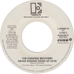 The Osmonds Never Ending Song Of Love USED VINYL 7INCH 45 RPM PROMO STEREO MONO