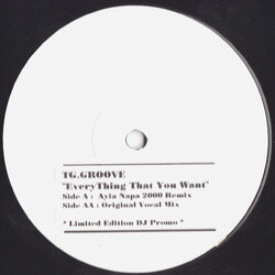 TG.Groove Everything That You Want USED VINYL 12INCH LIMITED EDITION PROMO WHITE LABEL