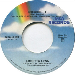 Loretta Lynn Breakin' It / There's All Kinds Of Smoke USED VINYL 7INCH 45 RPM