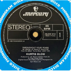 Kurtis Blow Throughout Your Years / Christmas Rappin Vinyl 12" USED