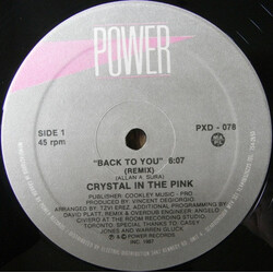 Crystal In The Pink Back To You (Remix) USED VINYL 12INCH 45 RPM