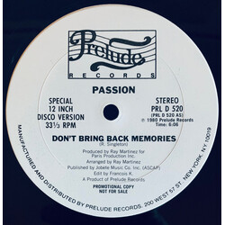 Passion (2) Don't Bring Back Memories / In New York VINYL 12" USED