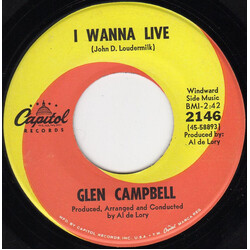 Glen Campbell I Wanna Live / That's All That Matters Vinyl 7" USED