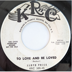 Lloyd Price To Love And Be Loved / How Many Times Vinyl 7" USED