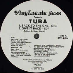 T.U.B.A. Back To The One / Give It Back USED VINYL 12INCH 33 S RPM
