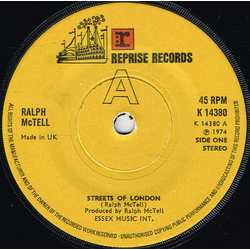 Ralph McTell Streets Of London Vinyl 7" USED