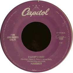 MC Hammer 2 Legit 2 Quit Vinyl 7" USED