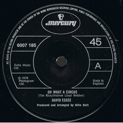 David Essex Oh What A Circus USED VINYL 7INCH 45 RPM SINGLE