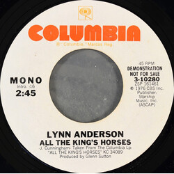 Lynn Anderson All The King's Horses USED VINYL 7INCH 45 RPM PROMO STYRENE STEREO MONO