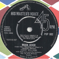 Danny Williams Moon River USED VINYL 7INCH 45 RPM SINGLE