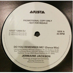 Jermaine Jackson Do You Remember Me? / Voices In The Dark USED VINYL 12INCH PROMO