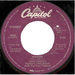 John Lennon / The Plastic Ono Band / The Flux Fiddlers Imagine USED VINYL 7INCH SINGLE 45 RPM REISSUE