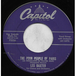 Les Baxter, His Chorus And Orchestra The Poor People Of Paris (La Goualante Du Pauvre Jean) USED VINYL 7INCH SINGLE 45 RPM