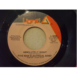 Five Man Electrical Band Absolutely Right USED VINYL 7INCH 45 RPM SINGLE STYRENE
