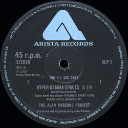 The Alan Parsons Project Hyper-Gamma-Spaces USED VINYL 12INCH 45 RPM PROMO