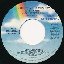 Reba McEntire He Broke Your Memory Last Night USED VINYL 7INCH 45 RPM SINGLE