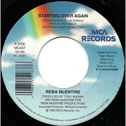 Reba McEntire Starting Over Again USED VINYL 7INCH 45 RPM SINGLE