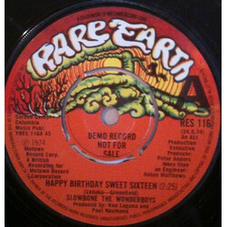 Slowbone The Wonderboys Happy Birthday Sweet Sixteen USED VINYL 7INCH PROMO