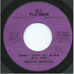 Brook Benton Can't Take My Eyes Off Of You / Weekend With Feathers USED VINYL 7INCH SINGLE 45 RPM