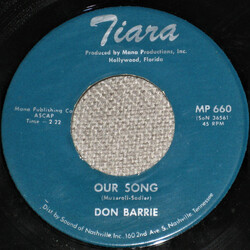 Don Barrie Our Song / Tomorrow This Will Be Yesterday USED VINYL 7INCH 45 RPM
