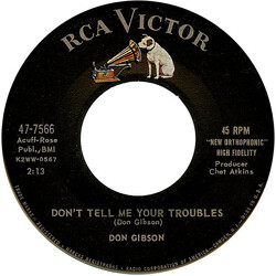 Don Gibson Don't Tell Me Your Troubles USED VINYL 7INCH SINGLE 45 RPM