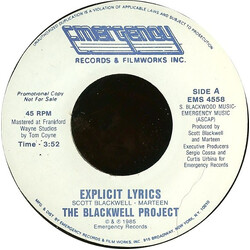 The Blackwell Project Explicit Lyrics USED VINYL 7INCH 45 RPM PROMO