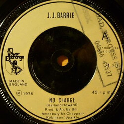 J. J. Barrie No Charge Vinyl 7" USED