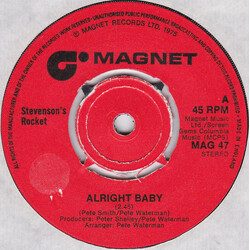 Stevenson's Rocket Alright Baby USED VINYL 7INCH 45 RPM SINGLE