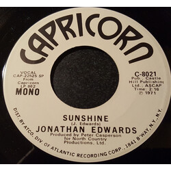 Jonathan Edwards (2) Sunshine USED VINYL 7INCH 45 RPM SINGLE PROMO STEREO MONO