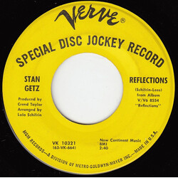 Stan Getz Reflections / Blowin' In The Wind USED VINYL 7INCH 45 RPM PROMO