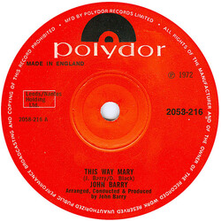 John Barry This Way Mary USED VINYL 7INCH 45 RPM
