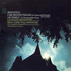 Leonard Bernstein / The New York Philharmonic Orchestra / John Bogart / Camerata Singers / Abraham Kaplan Chichester Psalms / Facsimile Vinyl LP USED